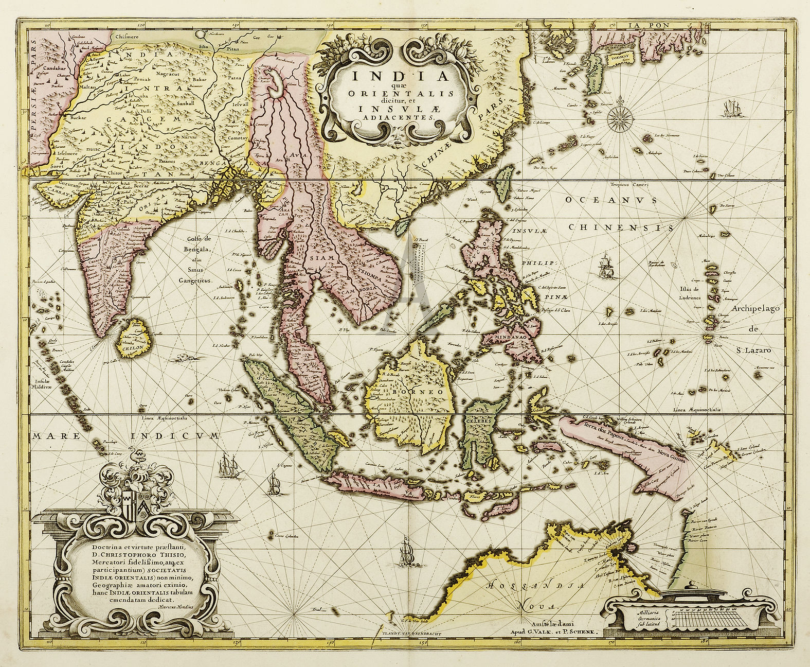 India quae Orientalis dicitur, et Insulae Adiacentes. - Antique Print from 1638