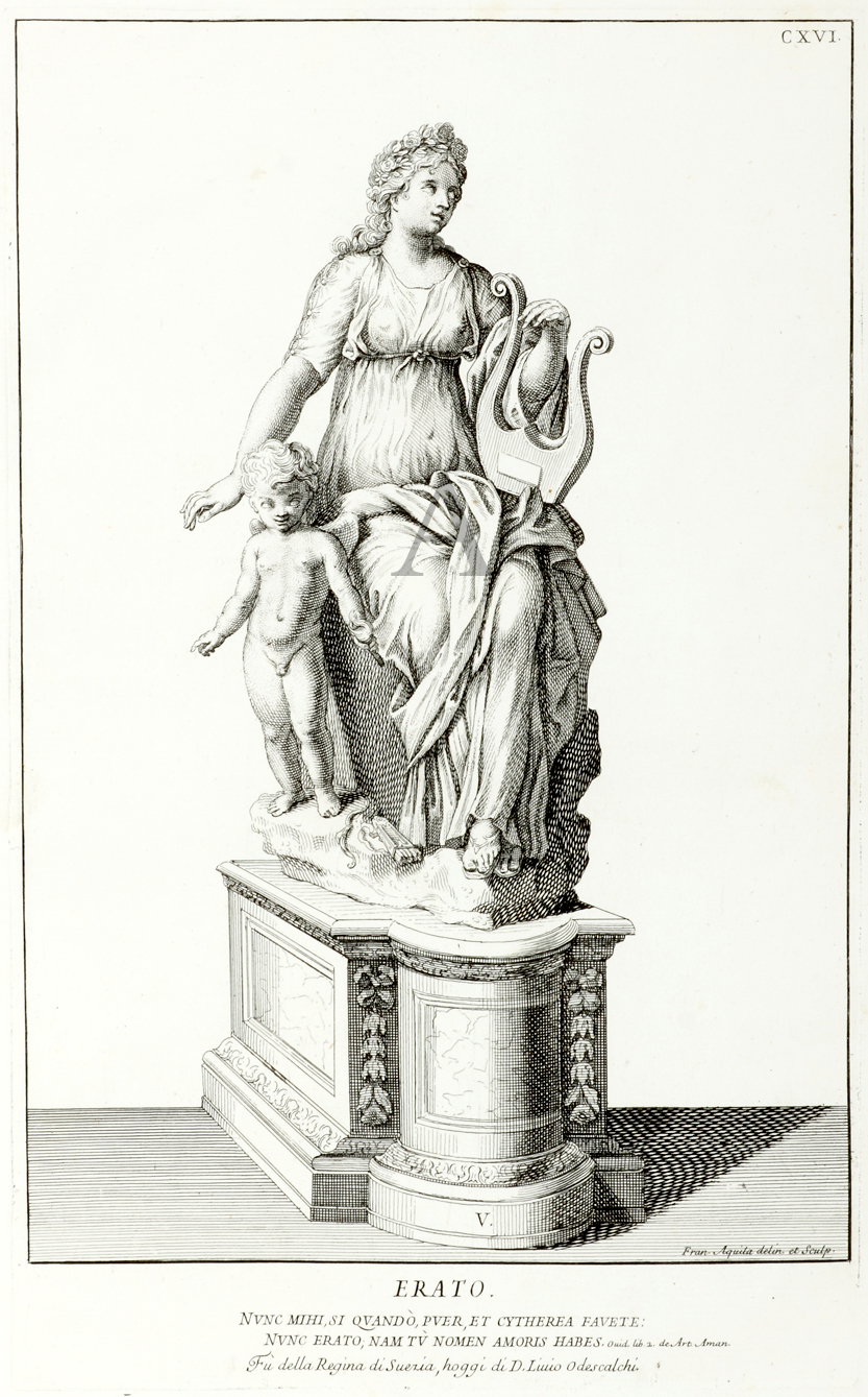 Erato - Antique Print from 1704