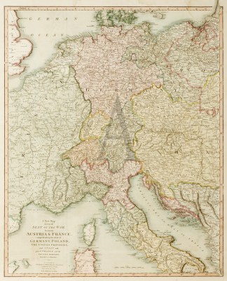A New Map shewing the Seat of the War be… Europe (General)