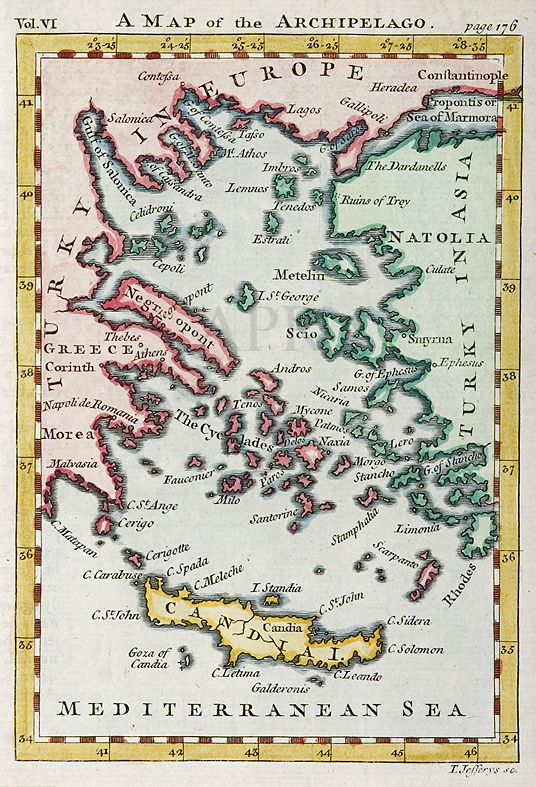 A Map of the Archipelago - Antique Print from 1766