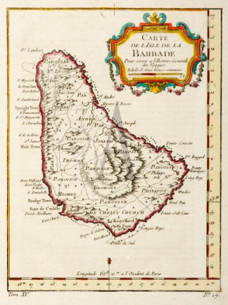 Carte De L’Isle De La Barbade. Caribbean & Central America