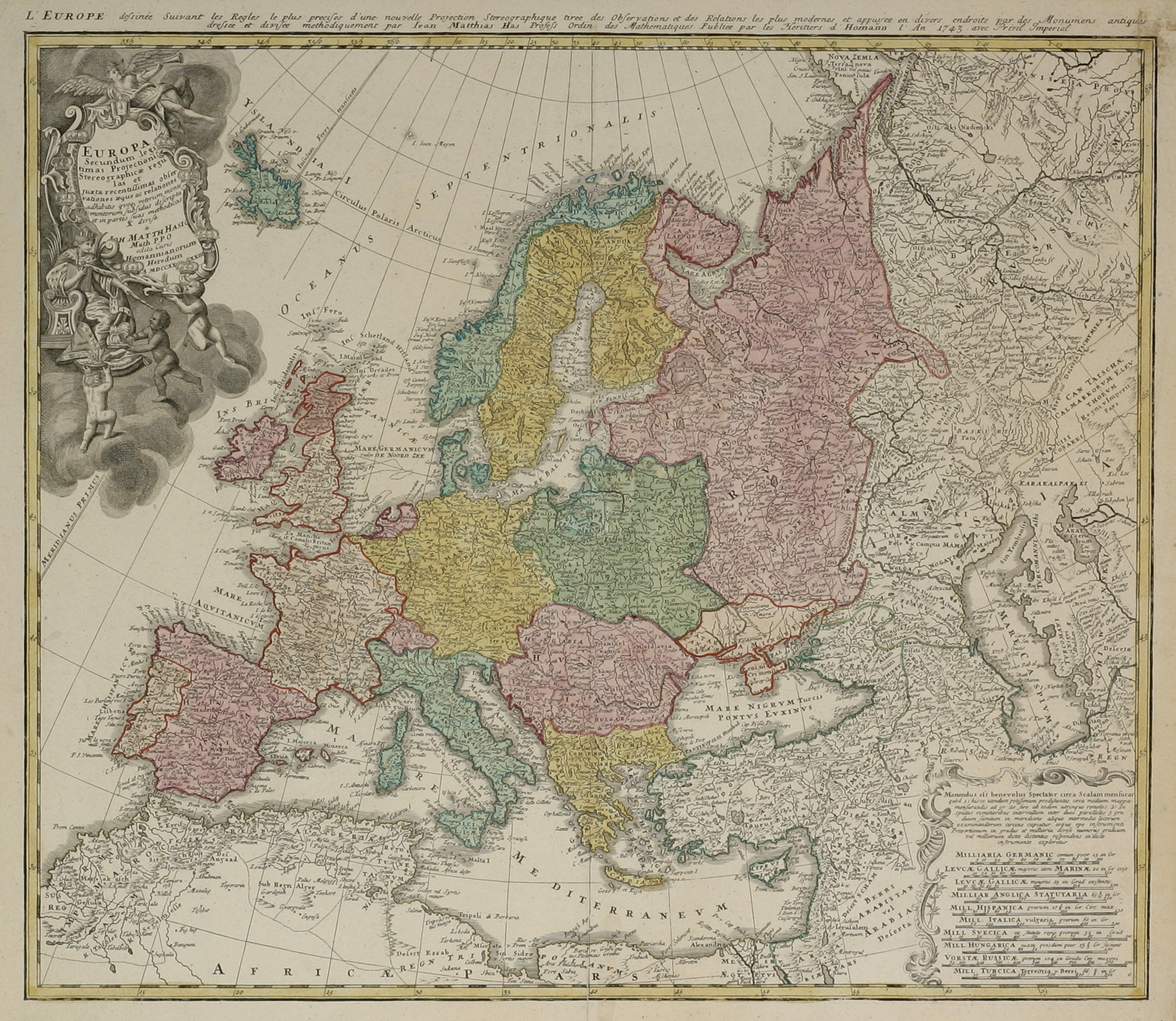 Europa secundum legitimes..... - Antique Print from 1752