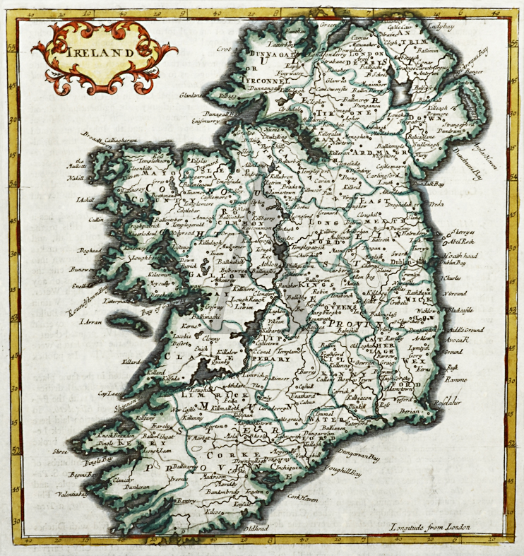 Ireland - Antique Print from 1695