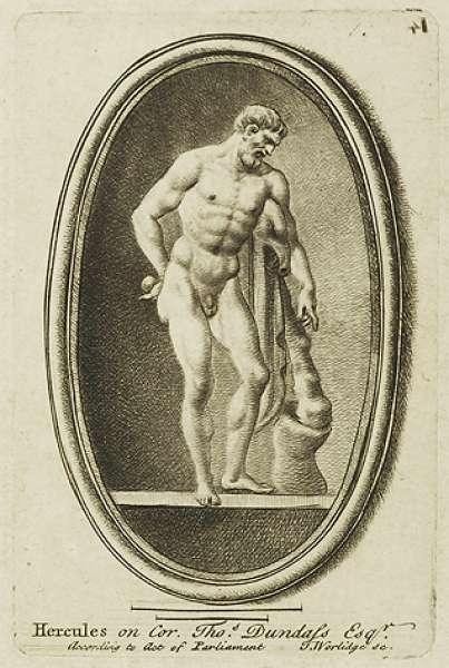 Hercules - Antique Print from 1768