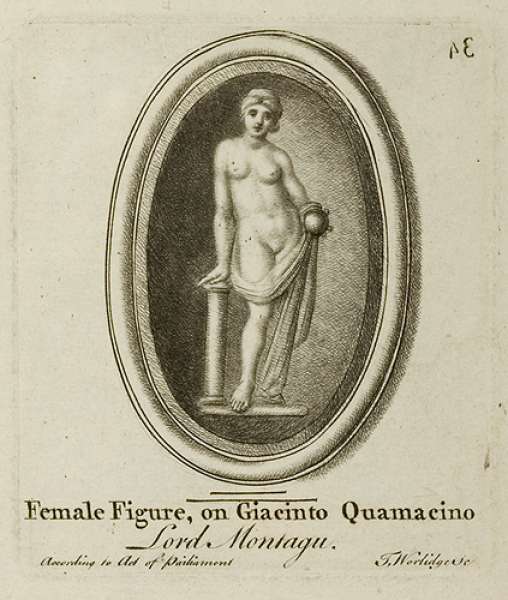 Female Figure, on Giacinto Quamacino - Antique Print from 1768