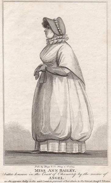 Miss Ann Bailey, (better known in the Court of Chancery by the name of Angel).... - Antique Print from 1805