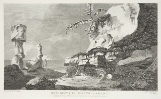 Monuments in Easter Island. Captain Cook