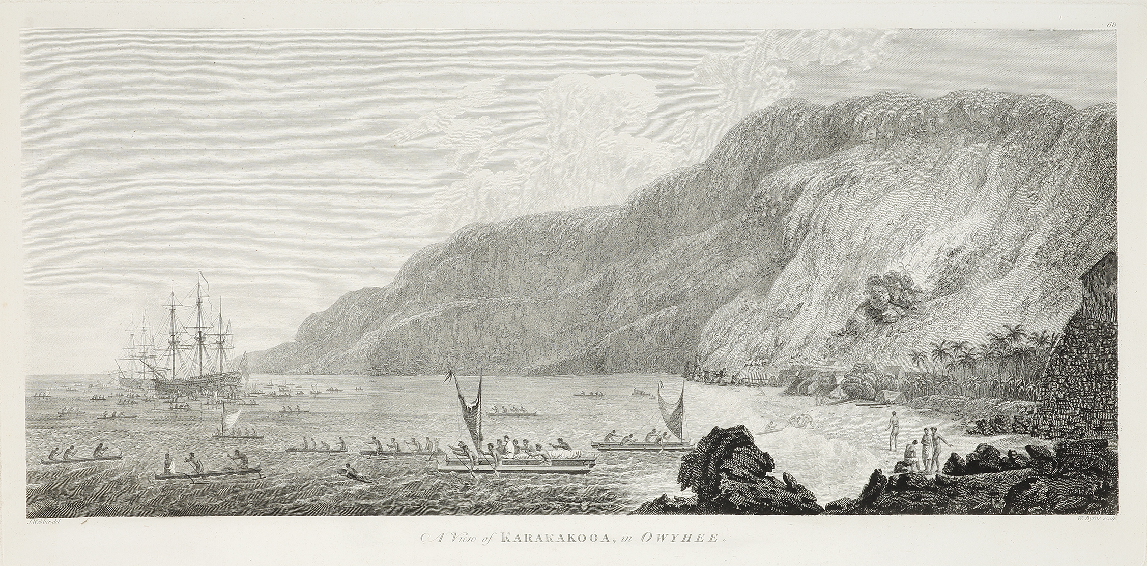 A View of Karakakooa, in Owyhee. - Antique View from 1784
