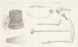 [Ornaments, weapons at New Caledonia.]