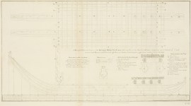 A Draught Plan and Section of the Britannia Otehite War Canoe, Shewing the Plan. sic