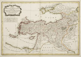 Carte de la Turquie D'Asie Presque entiere Contenant l'Anatolie, la Georgie, l'Armenie, le Curdistan, l'Alge-0zira..... Projettee et assujiettie dux observations Astronomiques par M.Bonne...1787