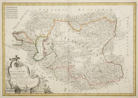 Carte de la Tartarie Independante qui comprend le Pays des Calmuks, celui des Usbeks, et le Turkestan....Projettee et assujiettie aux observations Astronomiques per M.Bonne...1771