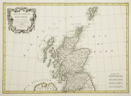 Carte du Royaume D'Ecosse. Projettee et assujiettie dux observations Astronomiques par M.Bonne...1787