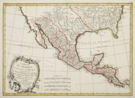 Carte du Mexique ou de la Nlle Espagne Contenant aussi le Nouveau Mexique, la Californie, avec une... Projettee et assujiettie ...1771