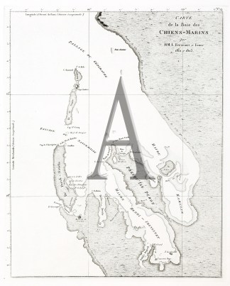 Carte de la Baie des Chiens-Marins Baudin & Freycinet