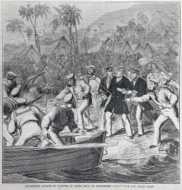 Murderous Attack by natives at Santa Cruz on Commodore Goodenough and Boat's Crew.