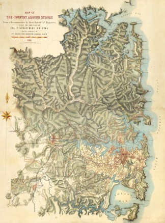 Map of the Country Around Sydney from a … Wall Maps