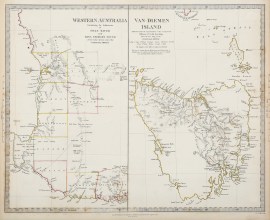 Western Australia Containing the Settlements of Swan River, the proposed colony of Australind, and King George's Sound from recent Surveys's sent to the Colonial Office. /  Van-Diemen Island