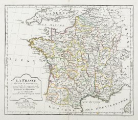 La France divisee en 32 Gouvernemens, pour faciliter la comparaison des anciennes divisions par Provinces, avec les nouvelles en Departemens...