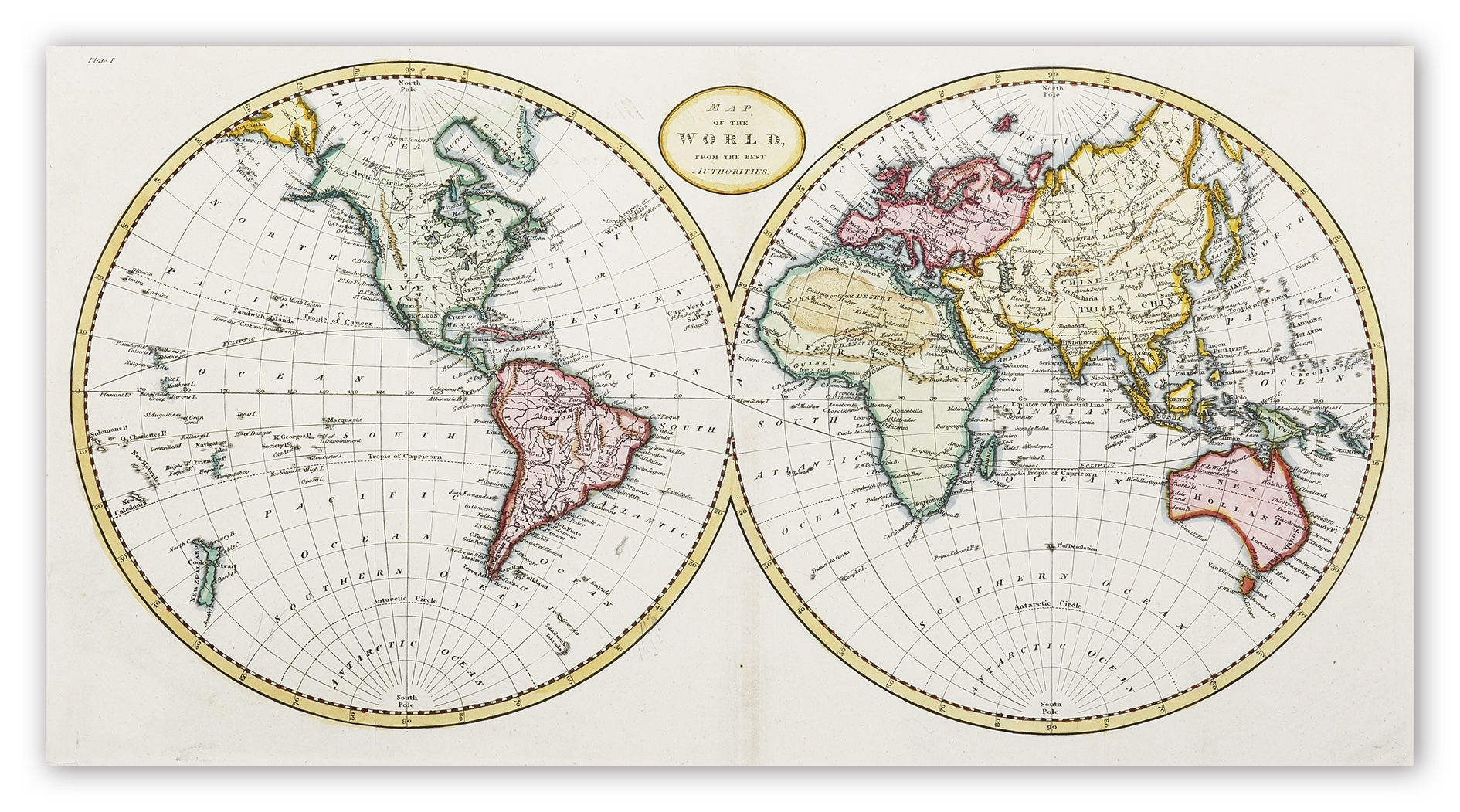 Map of the World, from the best Authorities. - Antique Map from 1818