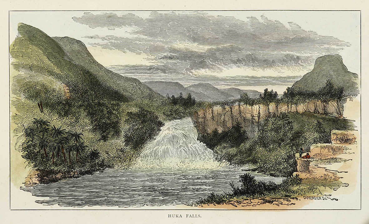 Huka Falls. - Antique View from 1877