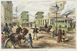 Steam Tram Cars in North Street, Sydney.