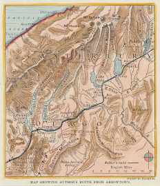Map Showing  Author’s Route from Arrowtown Acquisitions Maps