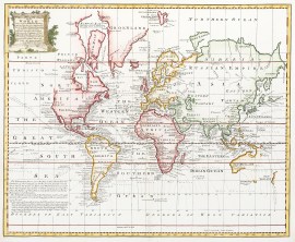 A New & Accurate Chart of the World Drawn from Authentic Surveys, assisted by the most approved modern Maps & Charts & Regulated...