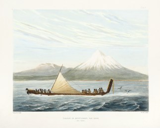 Taranaki or Mount Egmont. War Canoe. (Ea… NEW ZEALAND