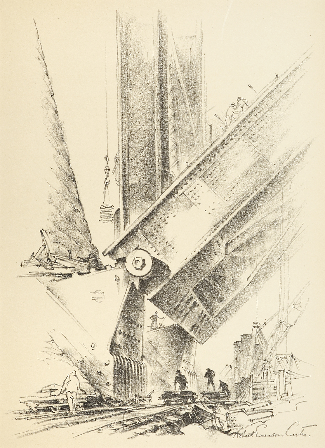 The Main Bearing (Sydney Harbour Bridge) - Vintage Print from 1934