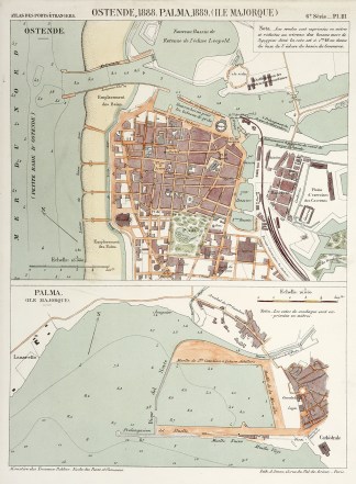 Ostende, 1888. Palma 1889. (Ile Majorque… Town Plans