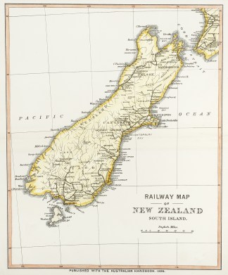 Railway Map of New Zealand South Island NEW ZEALAND