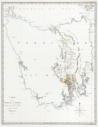 Carte de la Terre de Van Diemen Dressee … Tasmania