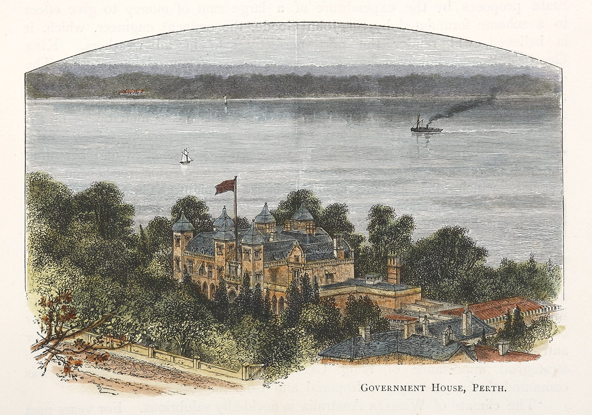 Government House, Perth. - Antique View from 1887