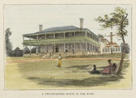 A Two Storeyed House in the Bush.