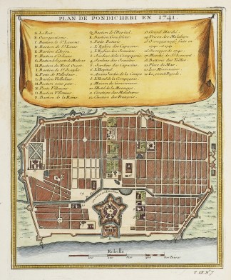 Plan de Pondicheri en 1741. Town Plans