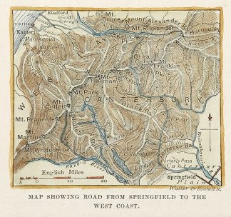 Map Showing Road from Springfield to the… NEW ZEALAND