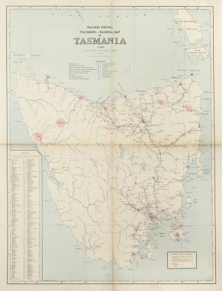 Railway Postal and Telegraph Map of Tasm… Tasmania