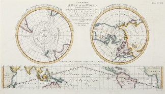 A map of the world in three sections, de… Acquisitions Maps