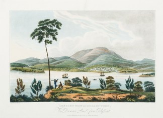 Distant View of Hobart Town, Van Diemen&… Tasmania