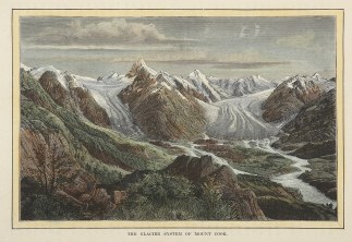 The Glacier System of Mount Cook. NEW ZEALAND