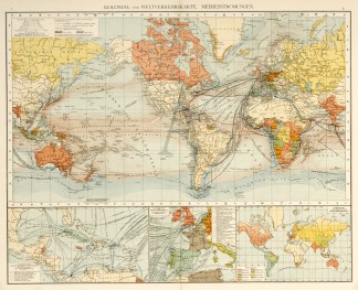Kolonial und Weltverrehrskarte. WORLD