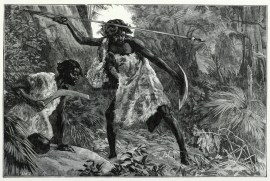 Natives, Armed with Spear and Boomerang.