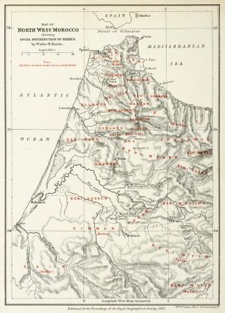 Map of North West Morocco shewing Local … Africa Countries