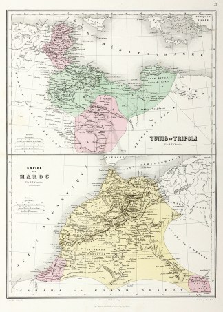Tunis et Tripoli . Empire de Maroc. Africa Countries