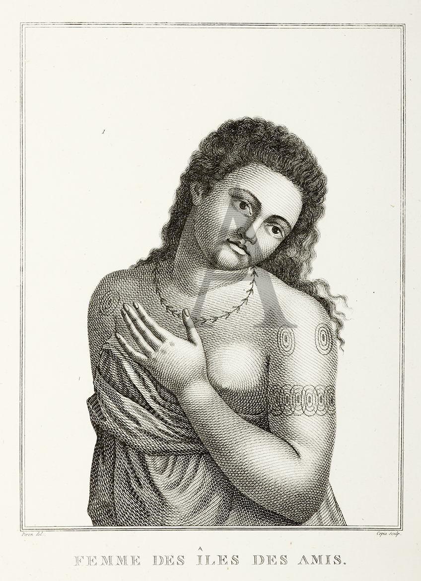 Femme des Iles des Amis - Antique Print from 1800