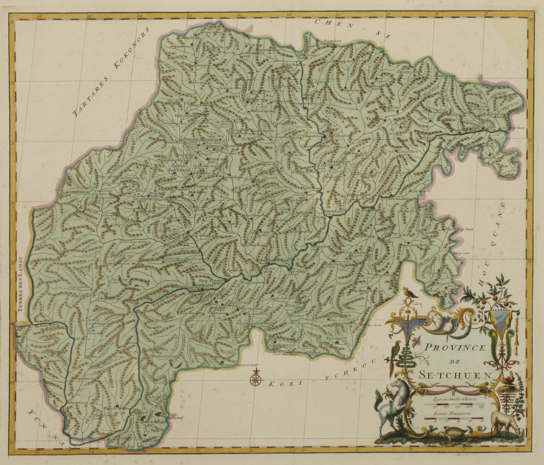 Province de Se-Tchuen - Antique Print from 1737