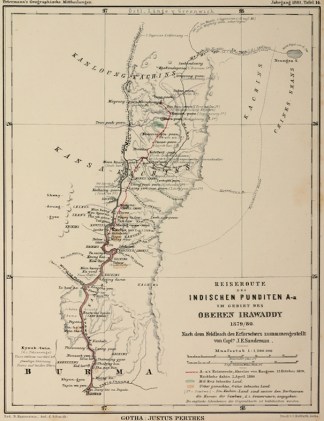 Reiseroute des Indischen Punditen A-a im… ASIA