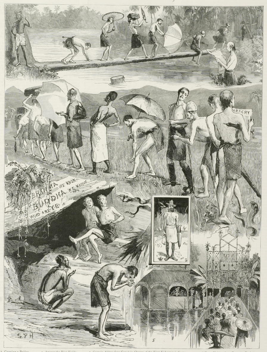 The Salvation Army in Ceylon - Antique Print from 1887