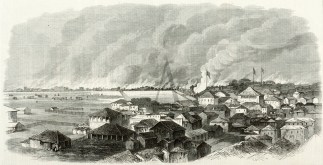 The Great Fire at Yokohama, Japan, viewe… Japan